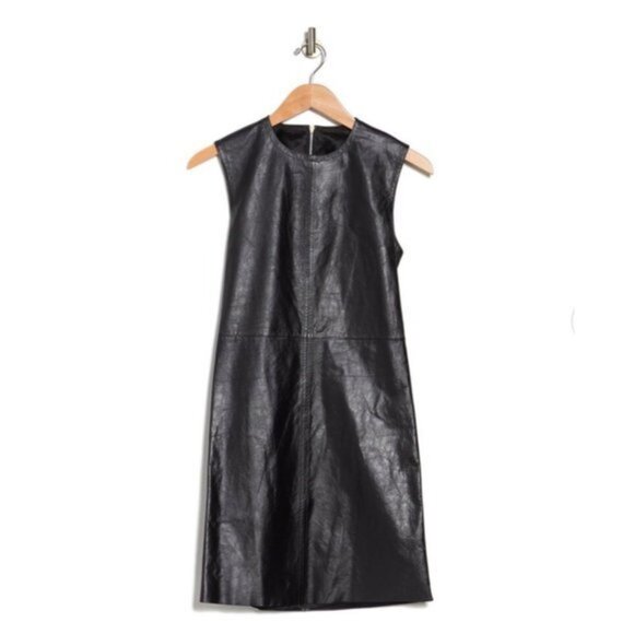 Helmut Lang Open Back black lamb Leather Dress Size 8 - Picture 3 of 12